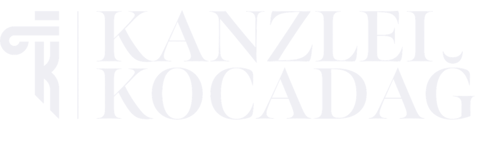 Wortmarke mit Kanzlei-Schriftzug in weiß.